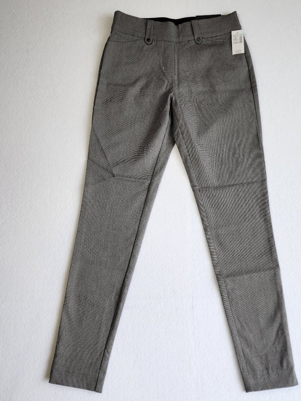 Maurices NWT Pull On Bengaline Skinny Ankle Pants Grey Textured Regular XS